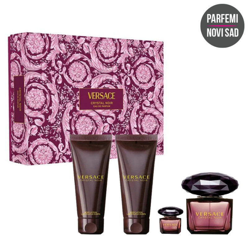 VERSACE CRYSTAL NOIR EDP 90ml + BODY LOTION 100ml + SHOWER GEL 100ml + MINIJATURA 5ml