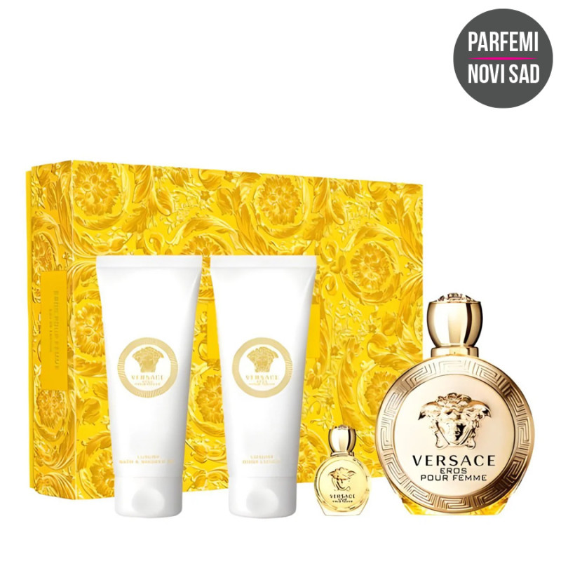 VERSACE EROS POUR FEMME EDP 100ml + SHOWER GEL100ml + BODY LOTION100ml + MINIJATURA EDP 5ml